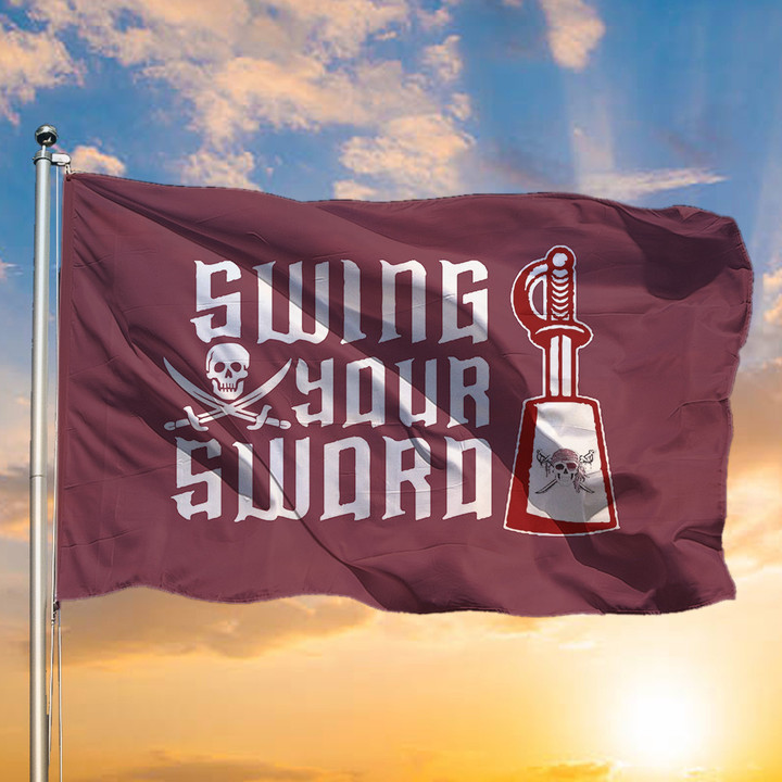 Mike Leach Pirate Swing Your Sword Flag Maroon Pirate Flag Decorating Your Front Yard