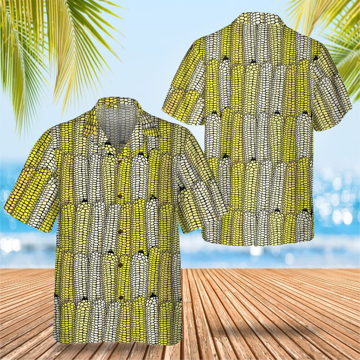 Corn Plant Hawaiian Shirt Mens Short Sleeve Button Up Gift Ideas For Boyfriend