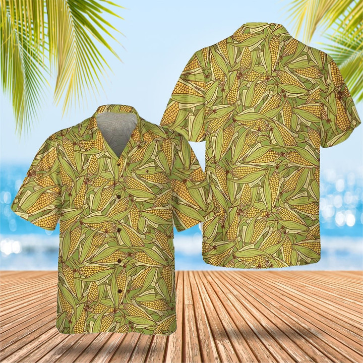 Corn Cobs Hawaiian Shirt Beach Button Down Gifts For My Boyfriend