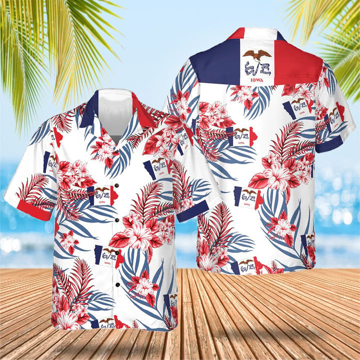 Iowa Proud Hawaiian Shirt Beach Button Down Shirt Men Birthday Gift For Guy Friend