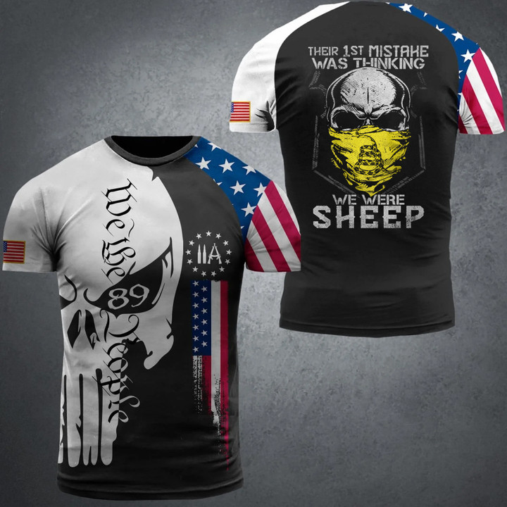 Their 1st Mistake Was Thinking We Were Sheep Shirt Gadsden Flag Skull We The People T-Shirt