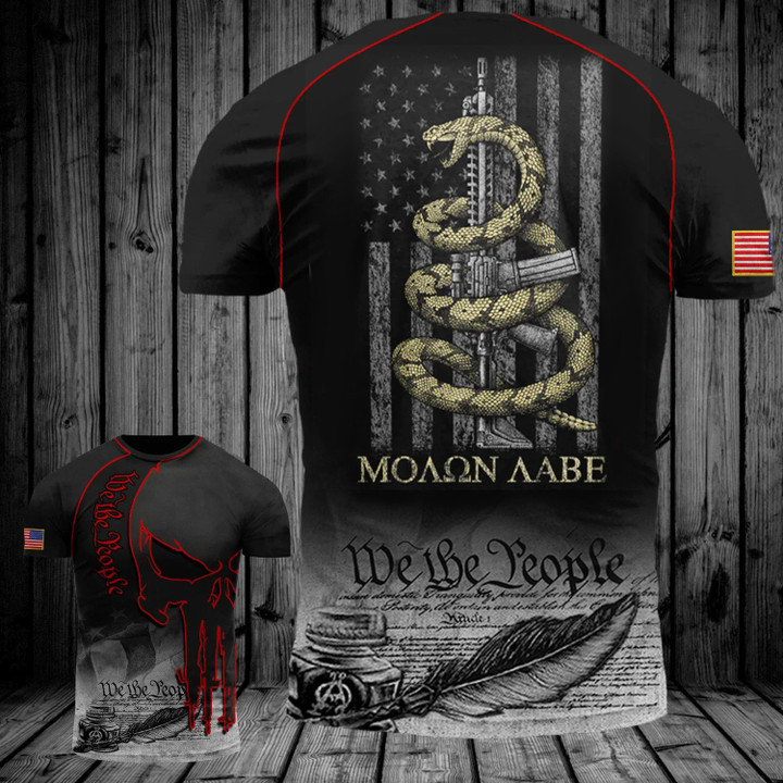 Gadsden Don't Tread On Me American Flag Shirt Second Amendment Patriotic T-Shirt Moaon Aabe