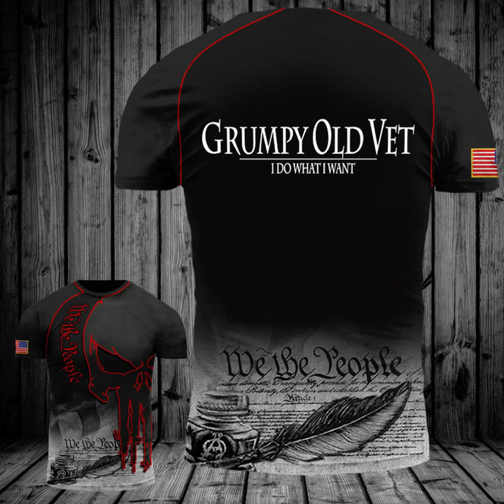Grumpy Old Vet I Do What I Want T-Shirt Proud Veteran Shirt Memorial Day Gifts