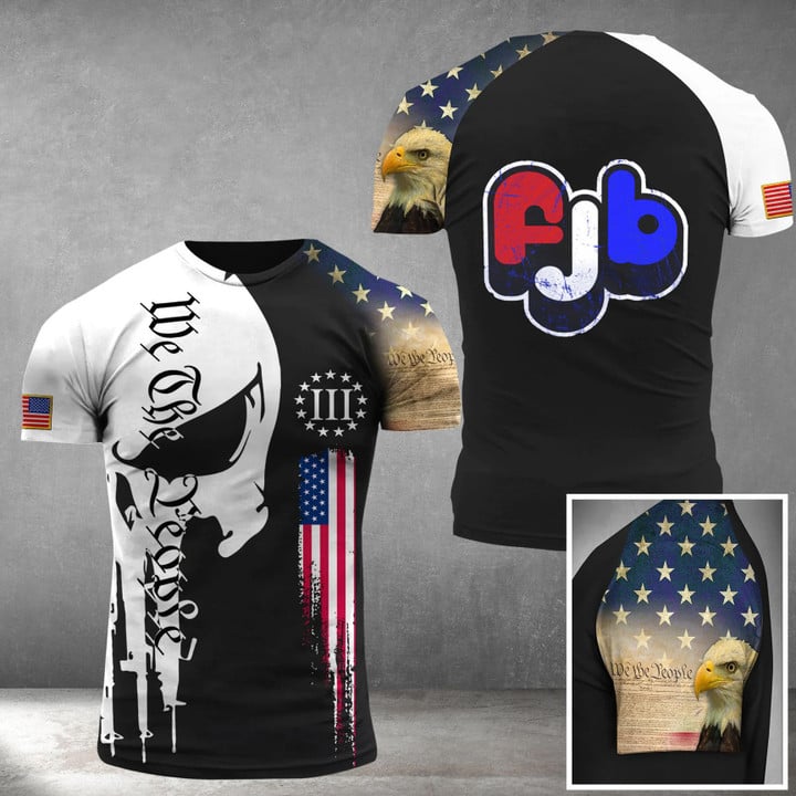 FJB Skull American Flag Shirt Anti Biden We The People Apparel Best Gift For Boyfriend