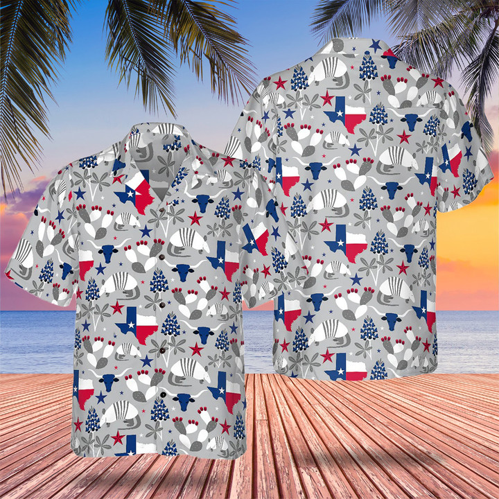 Texas Pattern Hawaiian Shirt Texas Lover Mens Beach Button Up Shirts Texans Gifts