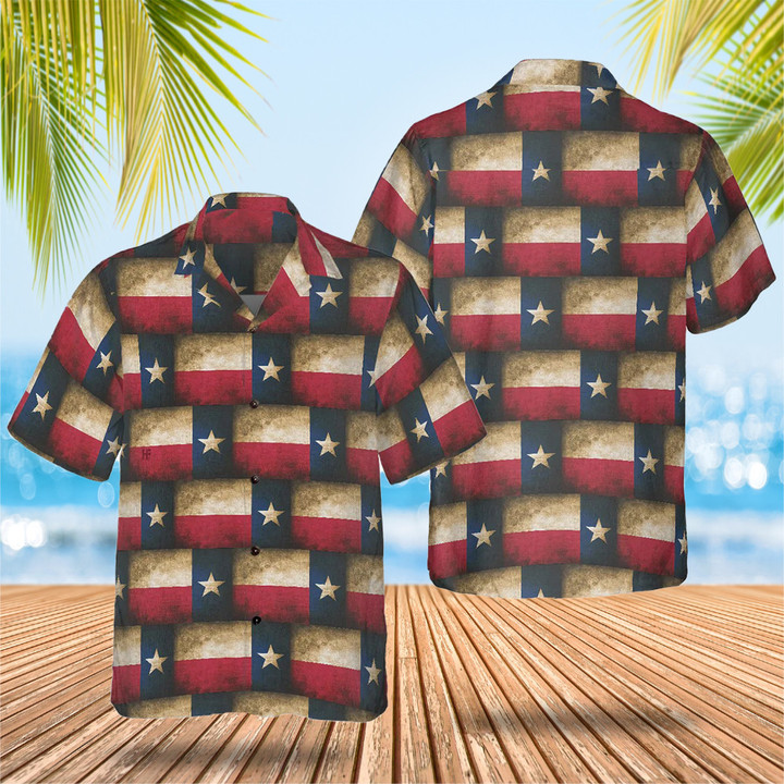 Vintage Texas Flag Hawaiian Shirt Texas Lover Beach Button Up Texans Gifts