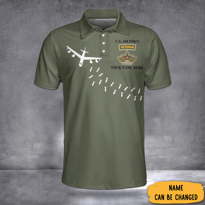 Custom US Air Force Veteran Polo Shirt USAF Proud Golf Shirt Veteran Gift Ideas
