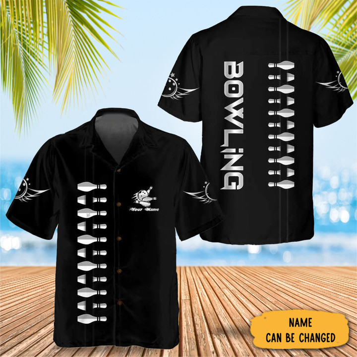 Personalized Bowling Hawaiian Shirt Custom Button Up Shirt Gifts For Bowlers