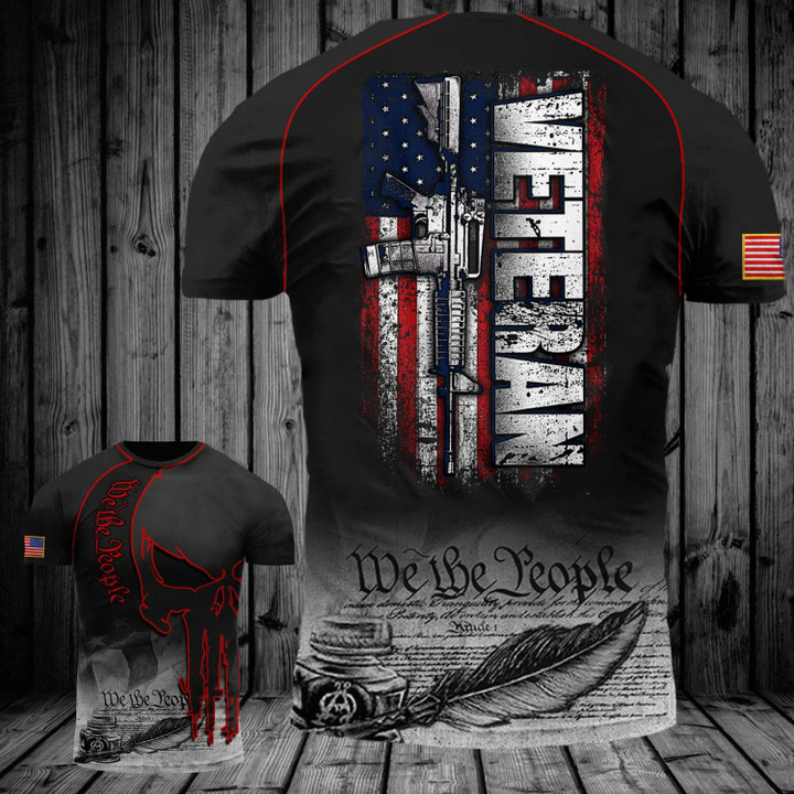 Veteran Gun American Flag Shirt Gun Lover We The People Apparel Gifts For Veteran Dad