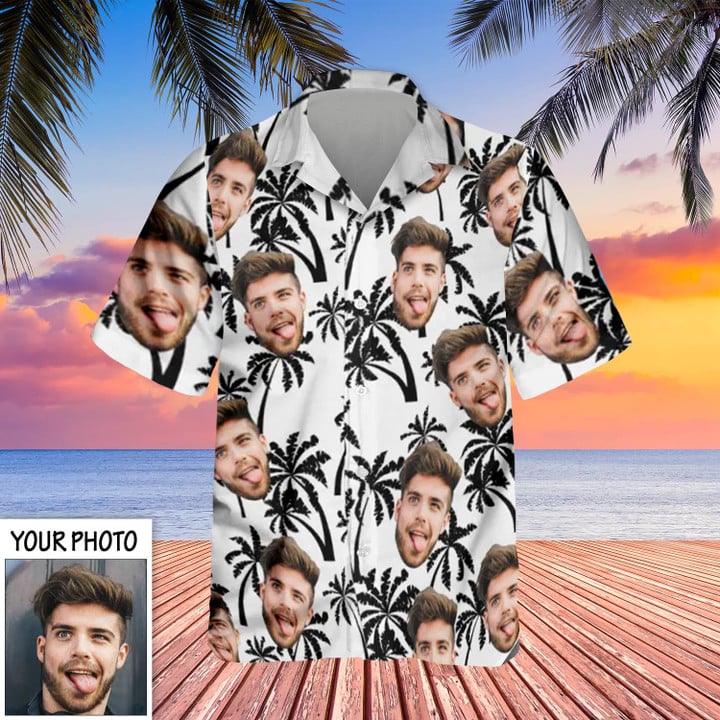 Custom Face Hawaiian Shirt Coconut Tree Personalized Shirt With Photo Gifts For Brother