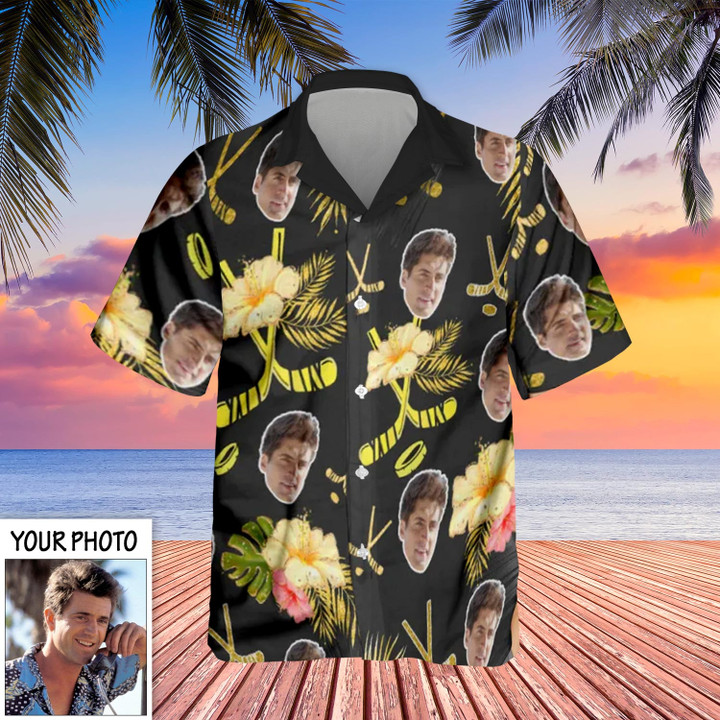Custom Face Hockey Hawaiian Shirt With Personal Photo Funny Personalized Hockey Team Gifts