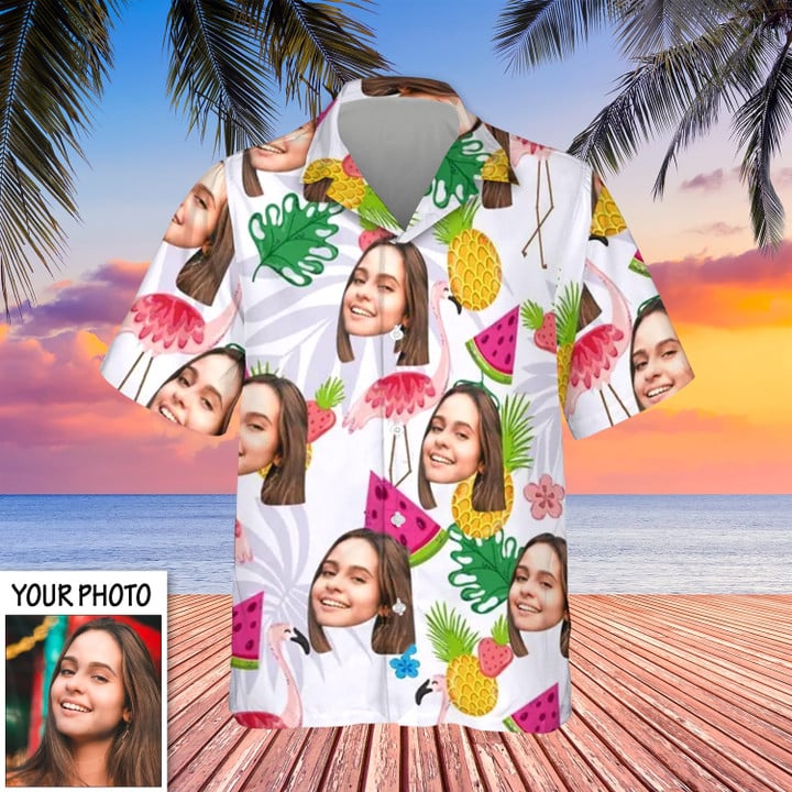 Custom Face Pineapple Watermelon Hawaiian Shirt Personalized Photo Best Summer Gifts
