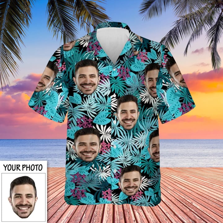 Custom Image Face Tropical Hawaiian Shirt Summer Leaves Funny Customized Gifts For Him