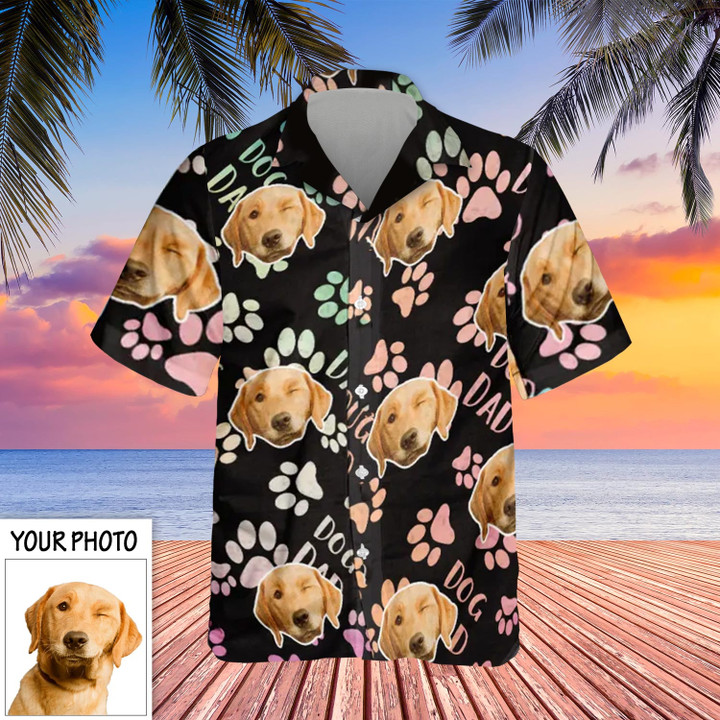 Custom Photo Dog Dad Hawaii Shirt Dog Lovers Hawaiian Shirt With Personal Photo Gifts For Men