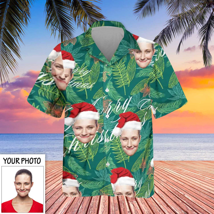 Custom Hawaiian Shirts With Face Merry Christmas Button Up Vacation Shirts Gifts For Siblings