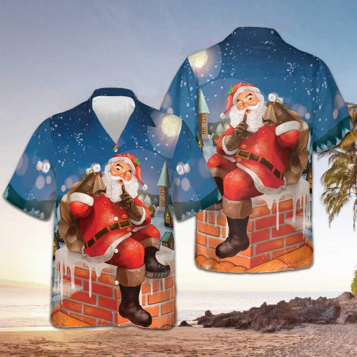 Santa With Gifts Christmas Hawaiian Shirt Xmas Santa Claus Aloha Shirt For Men
