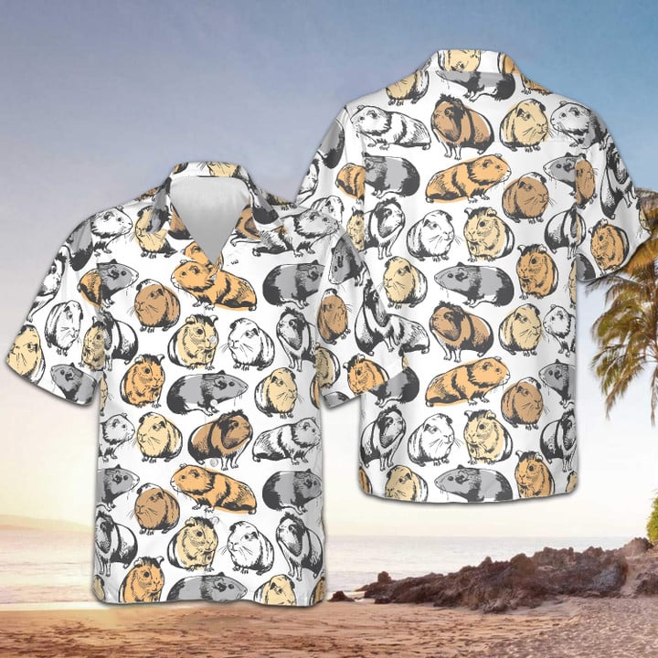 Guinea Pig Hawaiian Shirt Mens Womens Button up Shirt Gifts For Guinea Pig Lovers