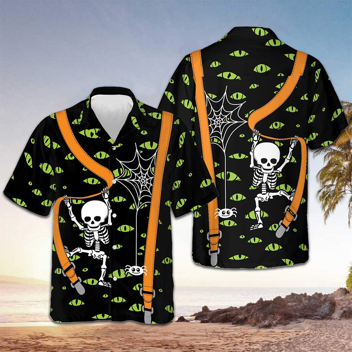 Skeleton Monster Eyes Halloween Hawaiian Shirt Cute Halloween Gift Ideas