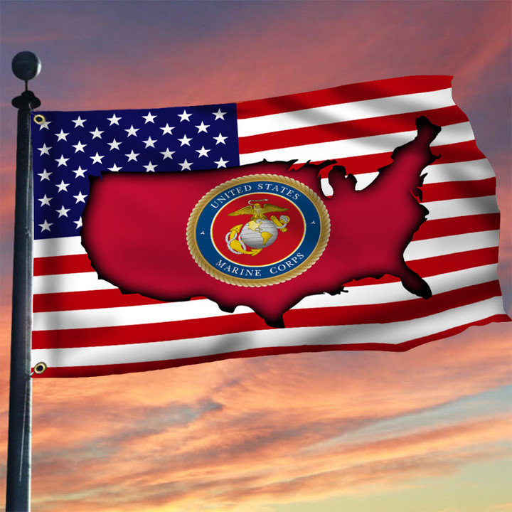 USMC Emblem United States Marine Corps Flag American Flag Pride Military 4th Of July 2023