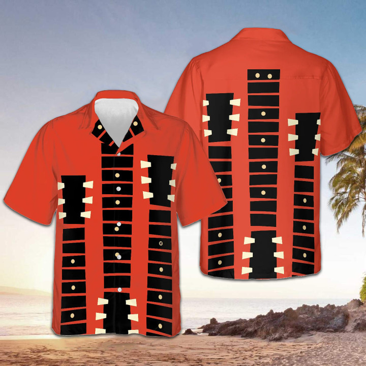 Go Where The Guitar Takes You Hawaiian Shirt Mens Beach Button Up Gifts For Brother