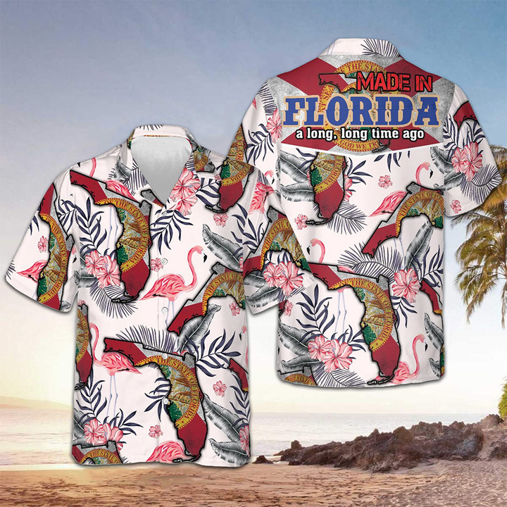 Made In Florida A Long Long Time Ago Hawaiian Shirt Mens Summer Button Up Shirts Apparel