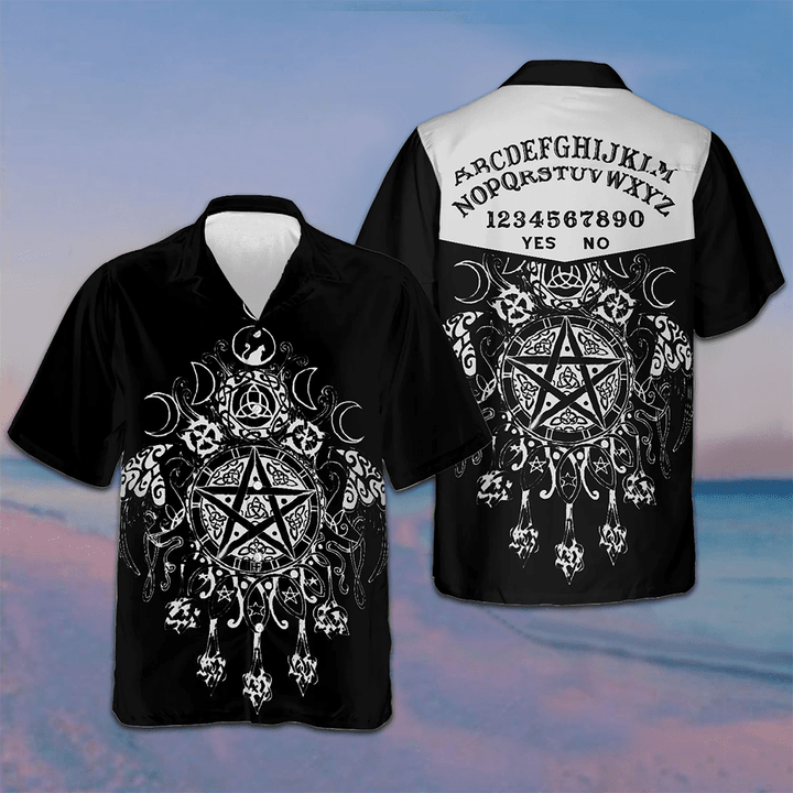 Wicca Pentagram Hawaiian Shirt Button Up Beach Shirts Men Best Gift For Nephew