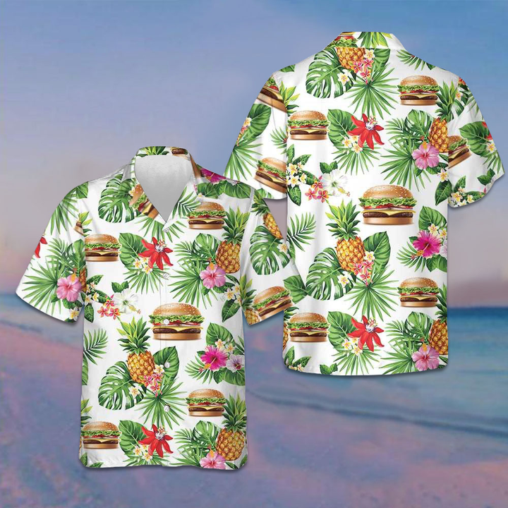 Tropical Burger Aloha Hawaiian Shirt Burger Lovers Men's Summer Shirts Sale