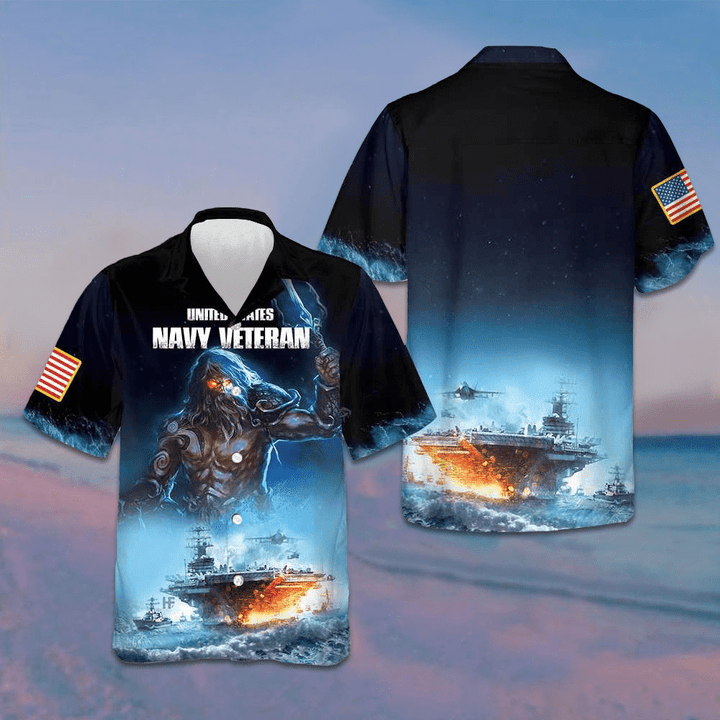 United States Navy Veteran Hawaiian Shirt Proud USN Veterans Shirt Gifts For Men