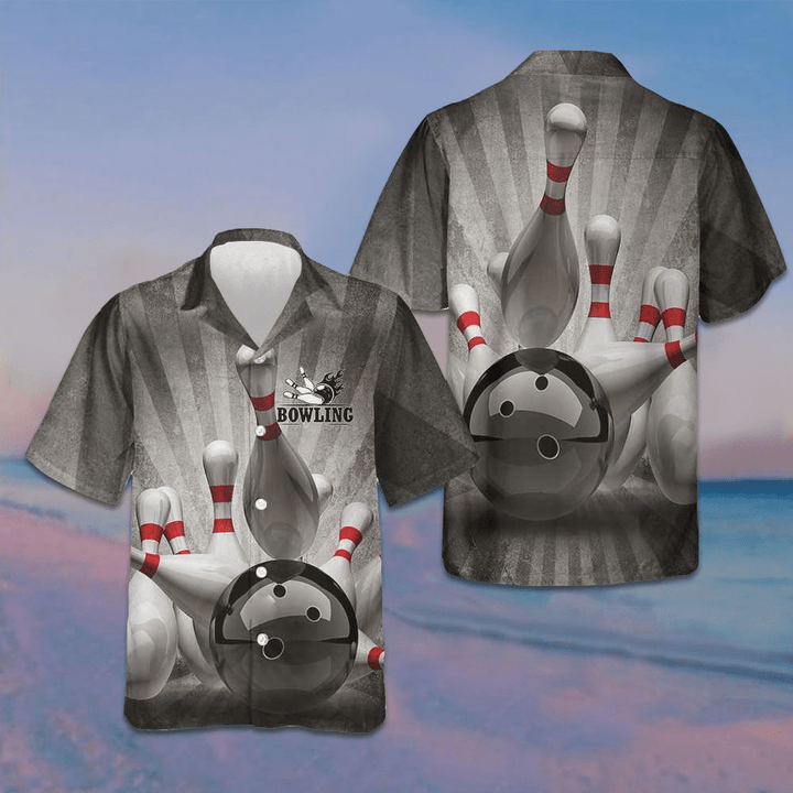 Strike Bowling Ball Hawaiian Shirt Cool Button Up Shirt Gifts For Bowlers