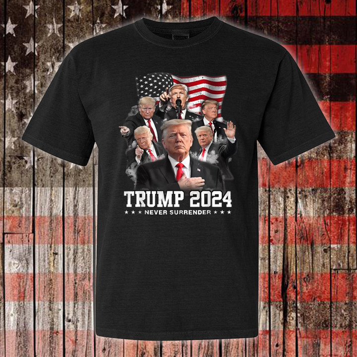 Donald Trump Mugshot T-Shirt Trump 2024 Never Surrender Shirt Political Merch