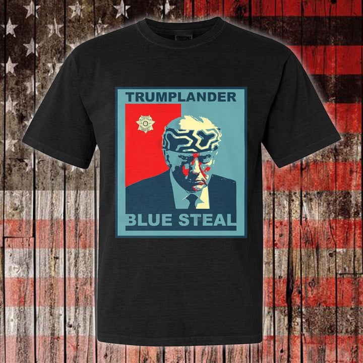 Donald Trump Mugshot Shirt Trumplander Blue Steal T-Shirt MAGA 2024