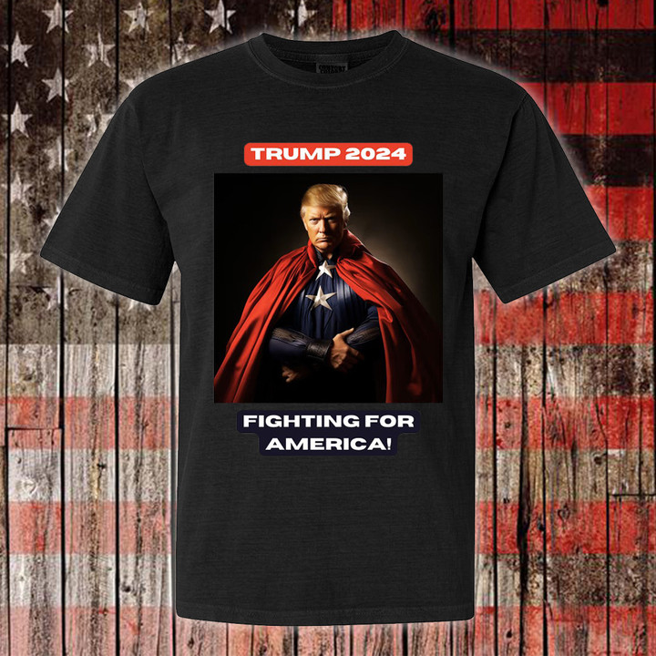 Trump Mugshot T-Shirt Superman Trump 2024 Fighting For America Shirt Gifts For Republicans