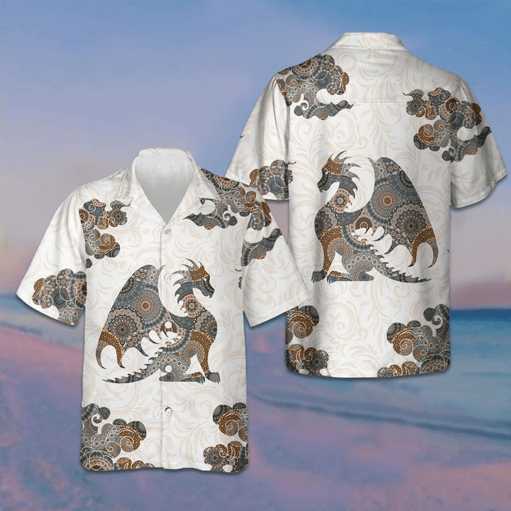 Dragon Mandala Hawaiian Shirt Men's Vacation Button Up Gifts For Dragon Lovers
