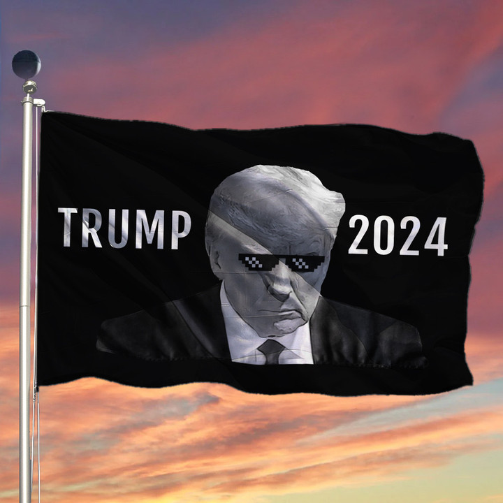 Trump 2024 Flag Donald Trump Mugshot Flag Never Surrender Merchandise Funny Political