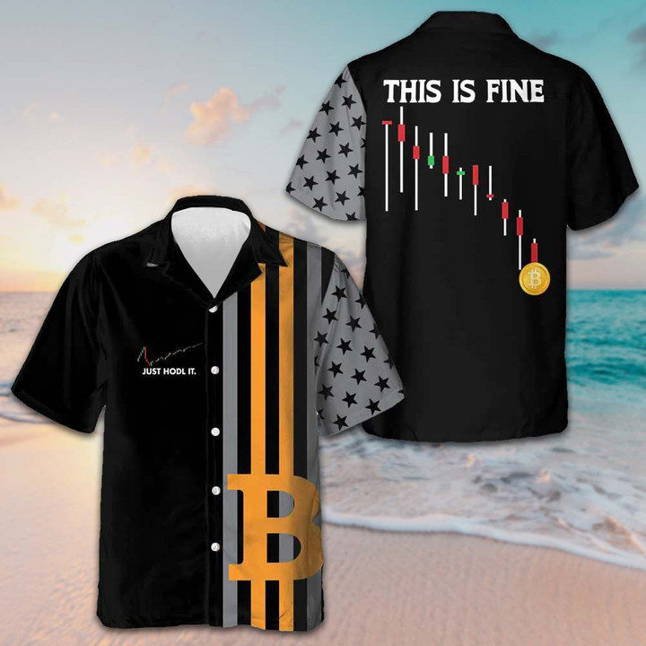 Bitcoin Just Hold It Hawaiian Shirt Summer Short Sleeve Shirts Gifts For Men