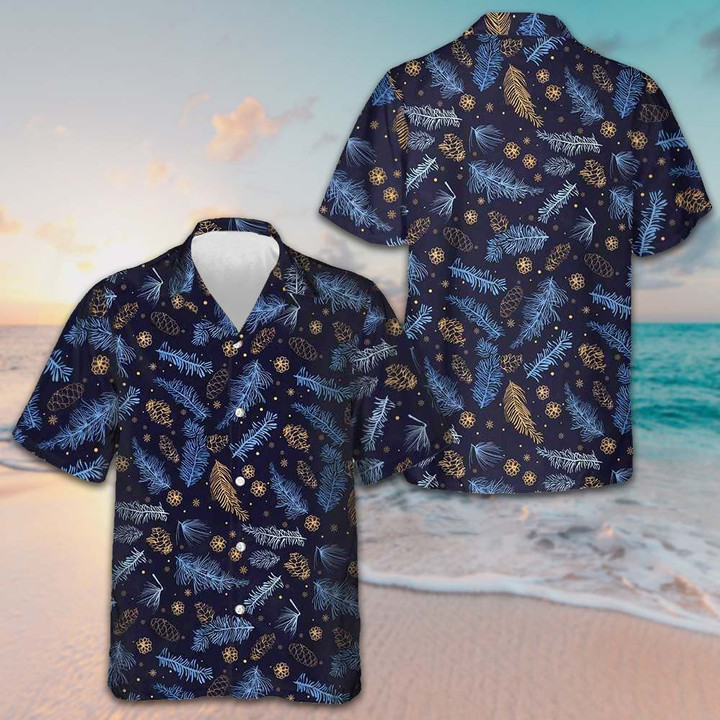 Bluish Winter Nature Hawaiian Shirt Short Sleeve Button Up Best Gift For Christmas