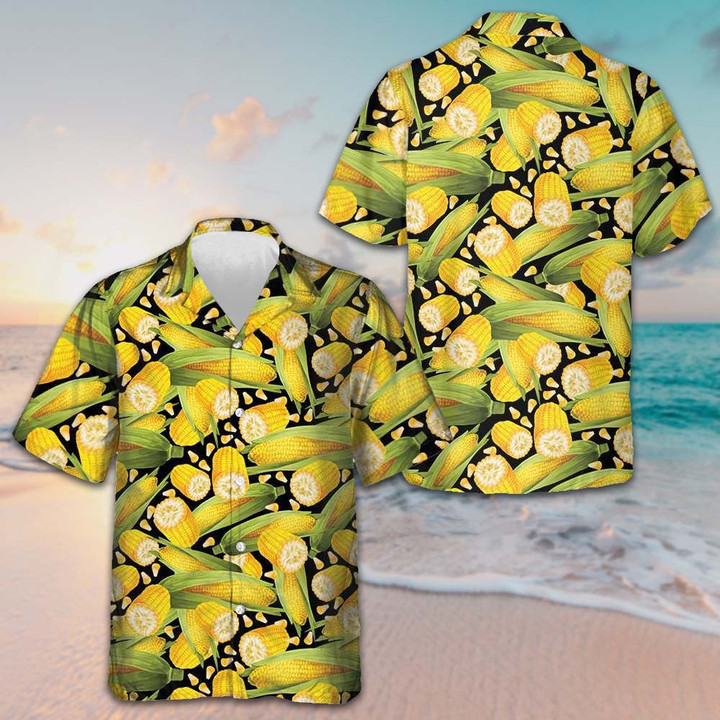 Corn Harvest Hawaiian Shirt Men's Short Sleeve Button Down Beach Shirts Gifts For Son