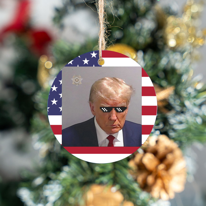 Donald Trump Mug Shot Meme Ceramic Ornament Trump Campaign Merchandise Xmas Decorations Sale