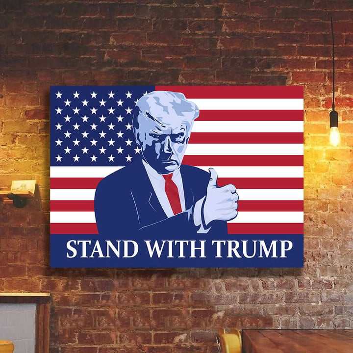 Trump Mug Shot Poster Stand With Trump Merch MAGA 2024 Wall Decor For Living Room