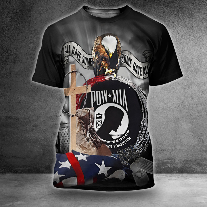 Pow Mia All Gave Some Some Gave All Shirt Eagle Christian Patriotic Veteran Clothing
