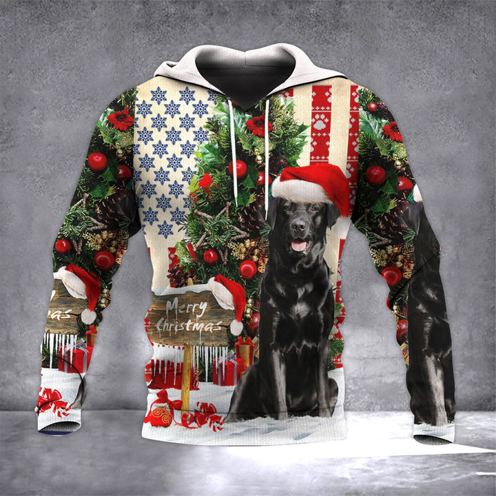 Black Labrador Retriever Merry Christmas Hoodie Dog Lovers Christmas Hoodie Xmas Gift Ideas
