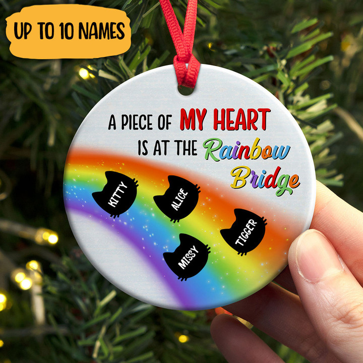 Custom Cat Memorial Rainbow Bridge Christmas Ornament Sympathy Gift For Loss Of Cat