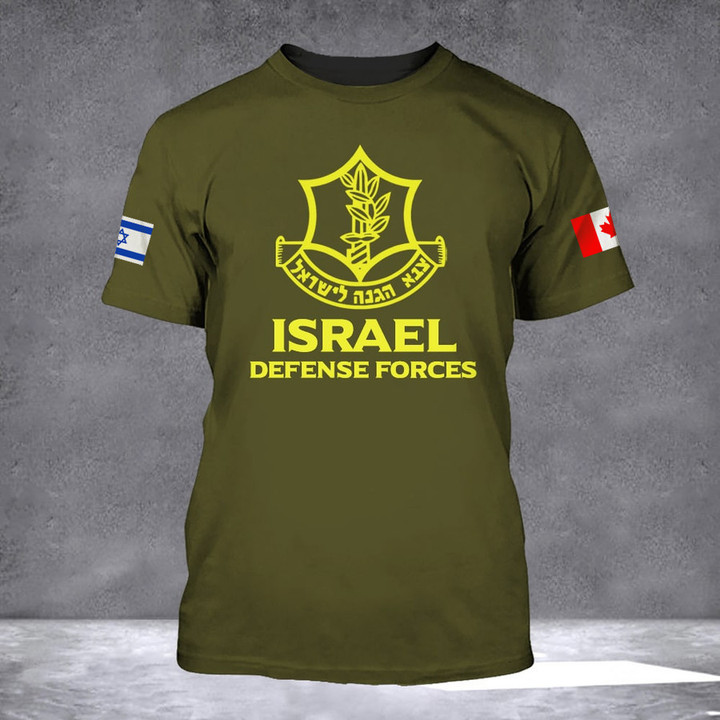 I Stand With Israel T-Shirt Israel Shirt IDF Israeli flag And Canadian flag Shirt