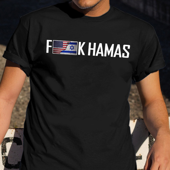 American I Stand With Israel T-Shirt Fck Hamas Pro Israel Shirt Gifts For Israel Lovers