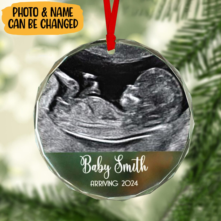 Custom Photo Ultrasound Christmas Ornament With Picture Pregnancy Ornament 2023 Gifts