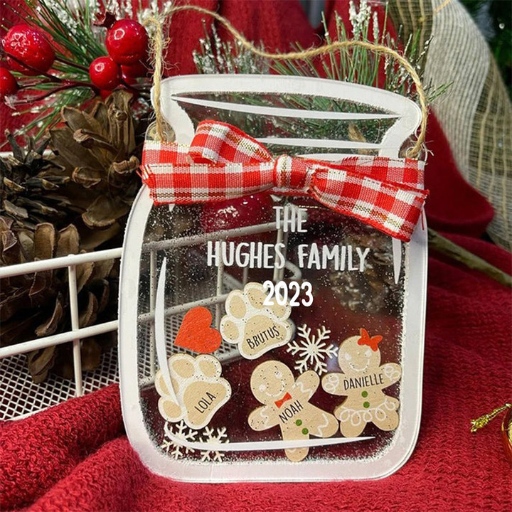 Personalized Family Christmas Ornaments Paw Gingerbread Christmas Ornament 2023
