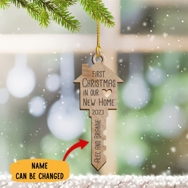 Personalized First Christmas In Our New Home 2023 Ornament Christmas Tree Themes Key Ornament