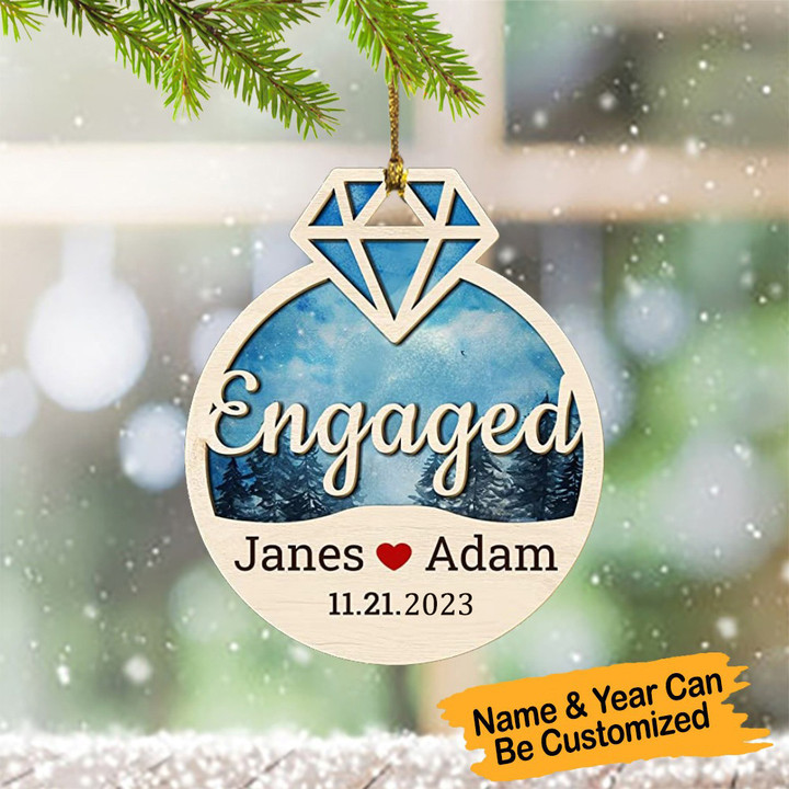 Personalized First Christmas Married Ornament Christmas Tree Ornament Engaged Couple 2023