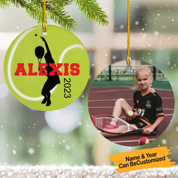 Personalized Photo Tennis Christmas Ornament 2023 Tennis Christmas Tree Ornaments Gifts
