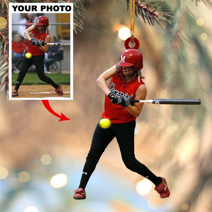 Personalized Photo Softball Player Christmas Ornament Unique Gifts For Softball Players